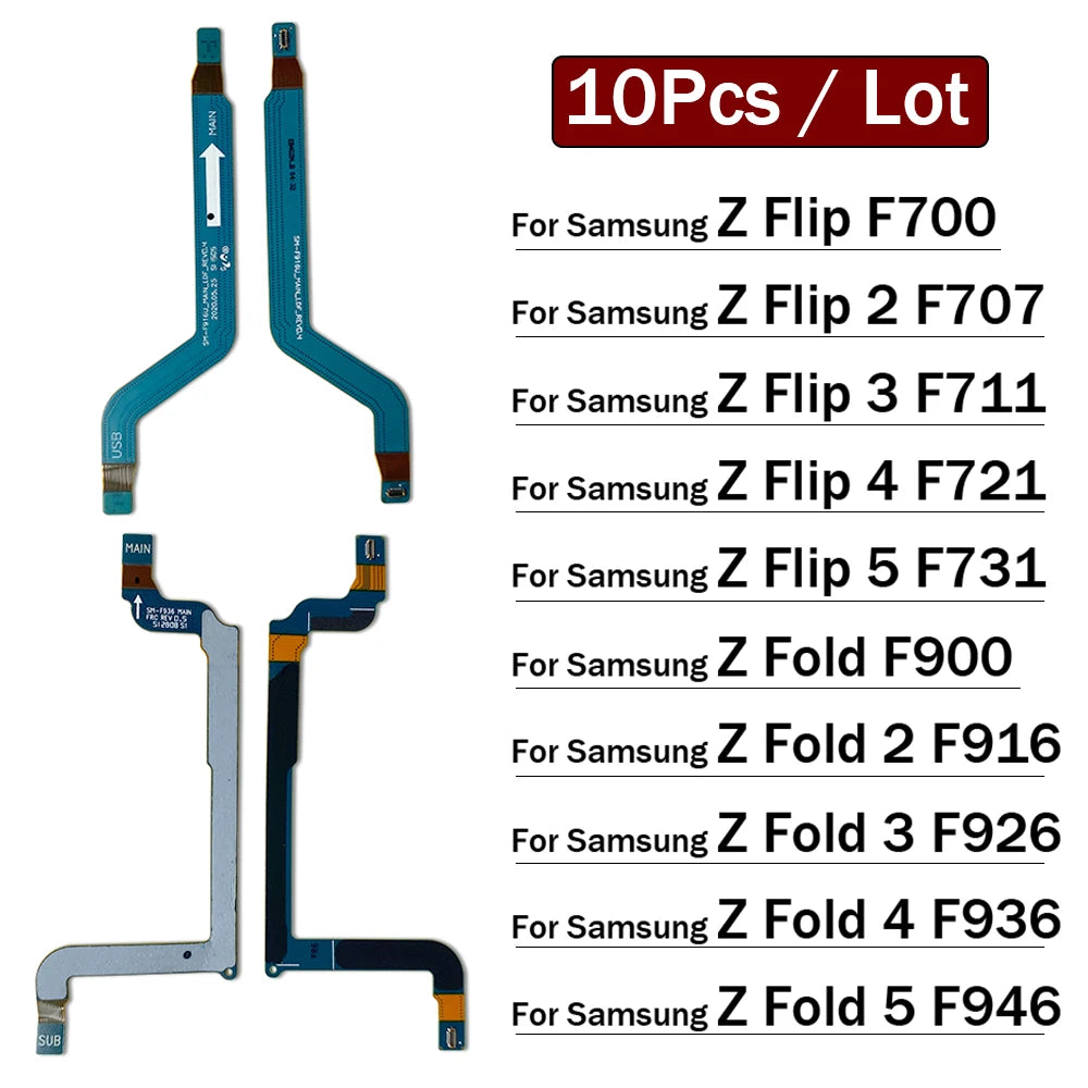 10Pcs，Signal Antenna Main Board Motherboard Connector Flex Cable For Samsung Z Flip Fold 1 2 3 4 5 F707 F711 F721 F731 F916 F926 Samsung phone repair parts