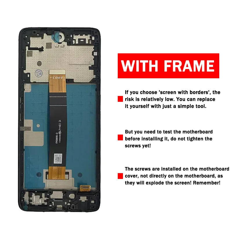 6.56”IPS LCD For TCL 50 XE/ 50XE NxtPaper 5G Display Touch Screen Digitizer T614SP, T614D T614J, T614WS Display With Frame TCL phone repair parts