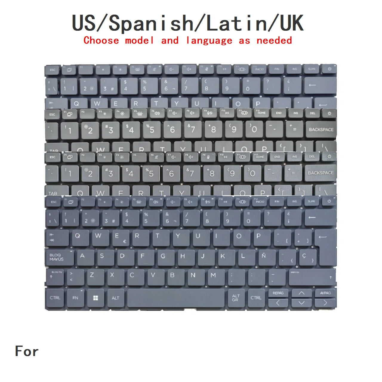 New US Spanish Latin UK Language  Backlit Keyboard For HP  Notebook PC Replacement Keyboard  HP laptop repair parts