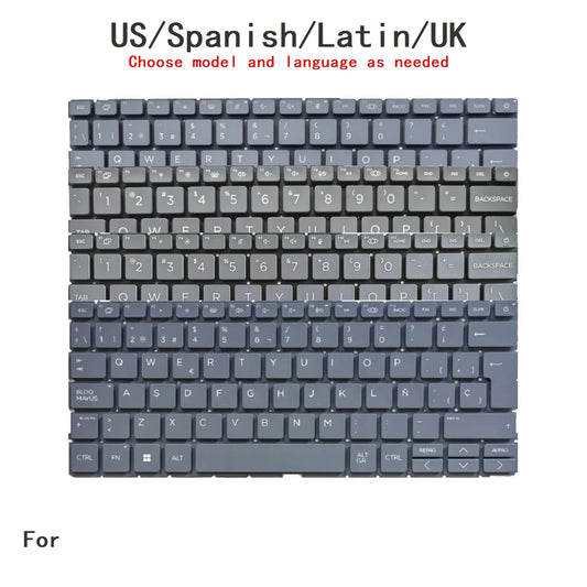 New US Spanish Latin UK Language  Backlit Keyboard For HP  Notebook PC Replacement Keyboard  HP laptop repair parts