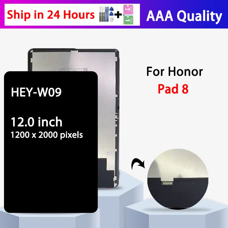 12.0"Inch IPS LCD For Huawei Honor Pad 8 LCD Display Touch Screen Digitizer Assembly For Honor Pad8 HEY-W09 HEY-AL09 Tablet repair parts