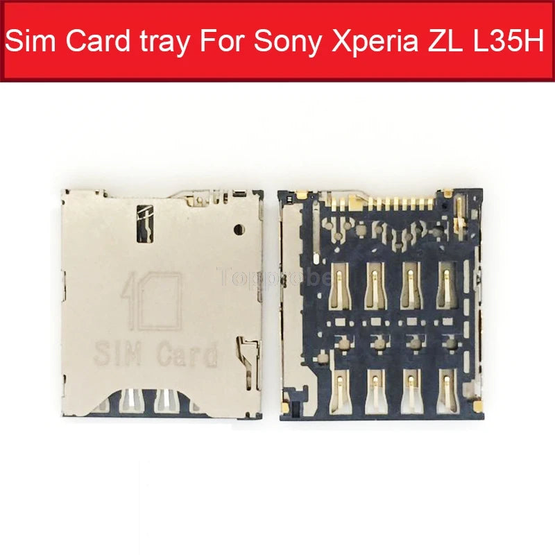 Best Genuine Sim Card Adapter For Sony Xperia ZL L35H L35C L35T LT35 C6503 C6502 C6506 Sim Card slot  reader holder Sony phone repair parts