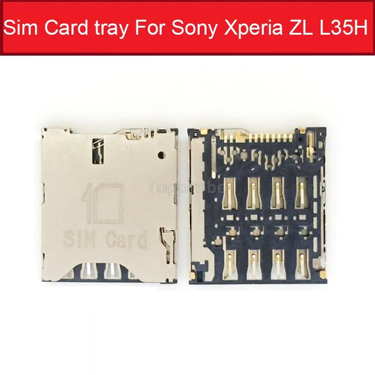 Best Genuine Sim Card Adapter For Sony Xperia ZL L35H L35C L35T LT35 C6503 C6502 C6506 Sim Card slot  reader holder Sony phone repair parts