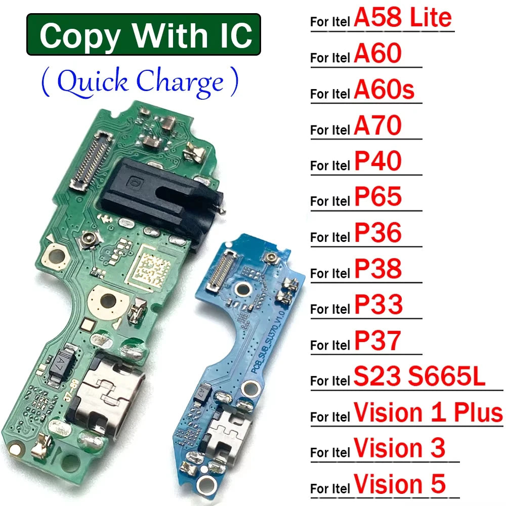 USB Charging Connector Board Port Dock Flex Cable For Itel A58 A60 A60s A70 Lite P40 P65 P36 P38 P37 P33 S23 Vision 1 3 5 Plus  Infinix phone repair parts