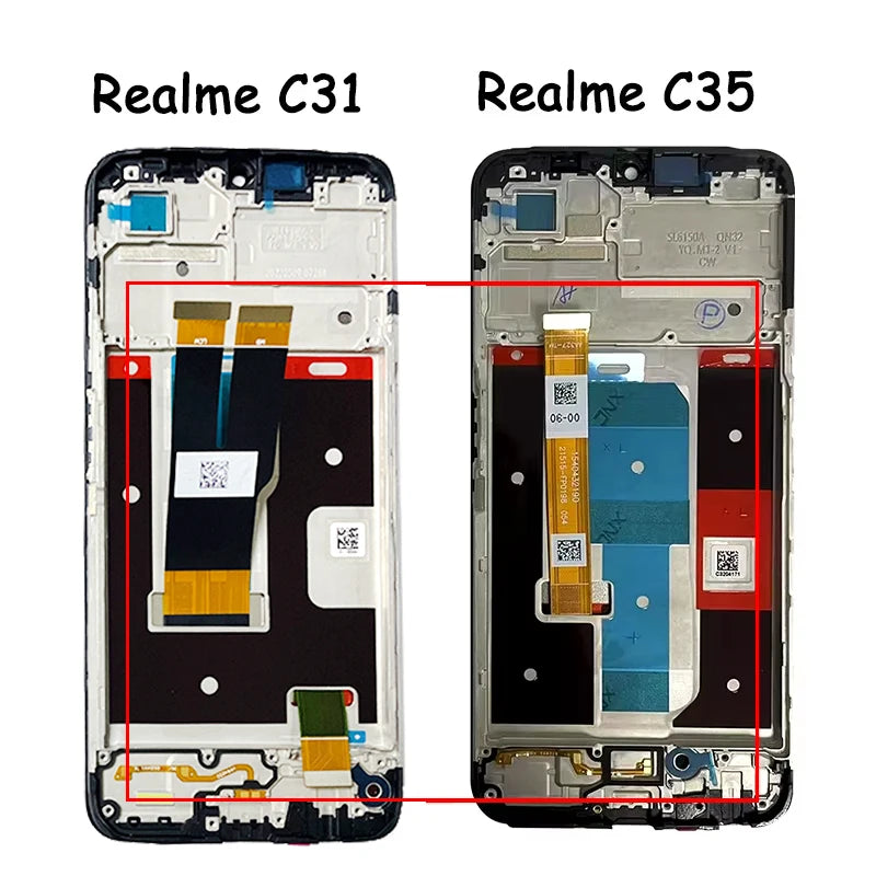 AAA Quality For OPPO Realme C31 C35 LCD RMX3501 RMX3511 Display Screen Touch Panel Digitizer with Frame For Realme C31 C35 LCD Oppo phone repair parts Realme phone repair parts