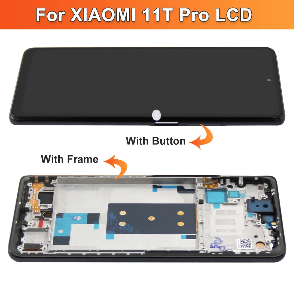 6.67" Xiaomi 11T Pro 2107113SG 2107113SI Lcd Display Digital Touch Screen With Frame Assembly for Xiaomi 11T Screen Replacement Xiaomi phone repair parts