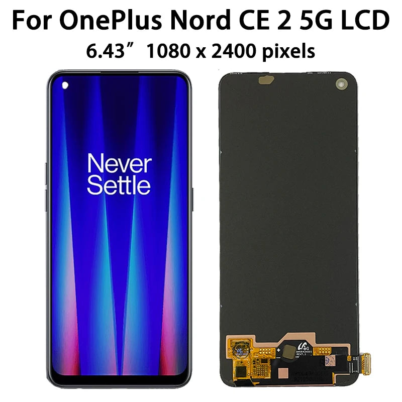 6.43"New AMOLED For OnePlus Nord CE 2 5G LCD Screen Display+Touch Panel Digitizer For OnePlus Nord CE2 5G IV2201 Display  OnePlus phone repair parts