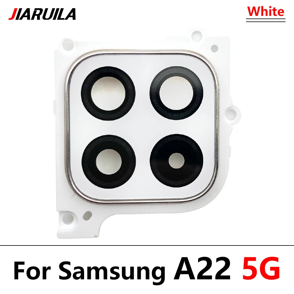 10Pcs/Lot, Housing Back Rear Camera Glass Lens Cover Frame Holder For Samsung A22 4G 5G A225F A226B Samsung phone repair parts
