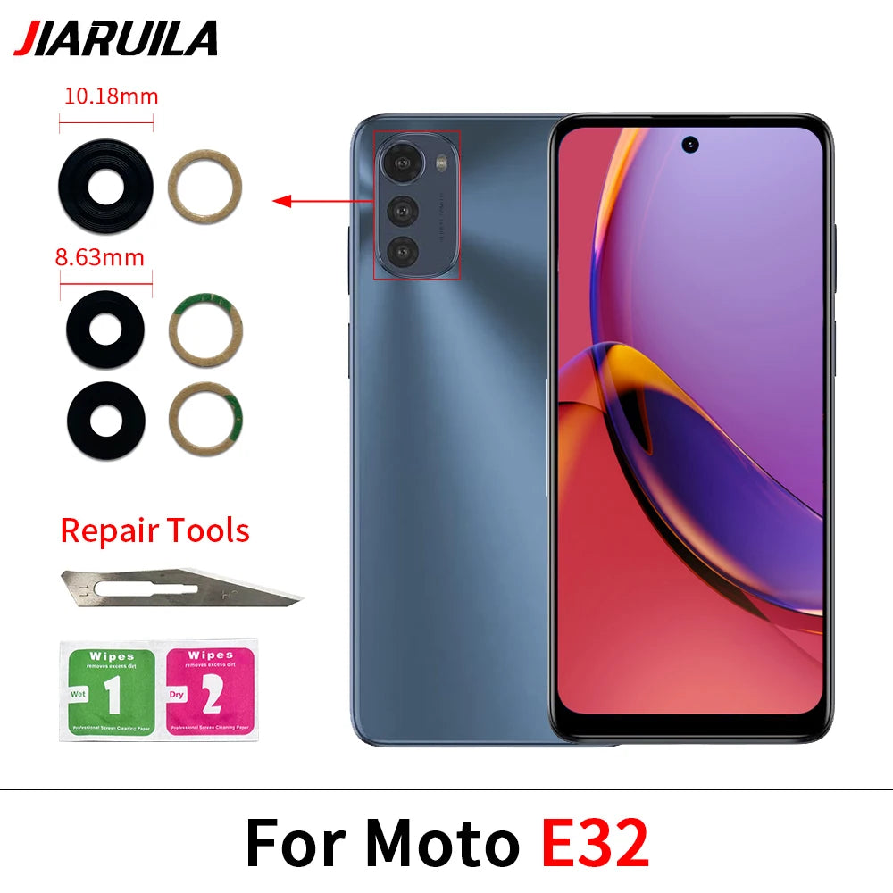 Back Rear Camera Glass Lens For Moto E4 E7 E6 E6s E5 E7i Plus Play Power E20 E30 E40 E22 E32 E13 E22i With Adhesive Motorola phone repair parts