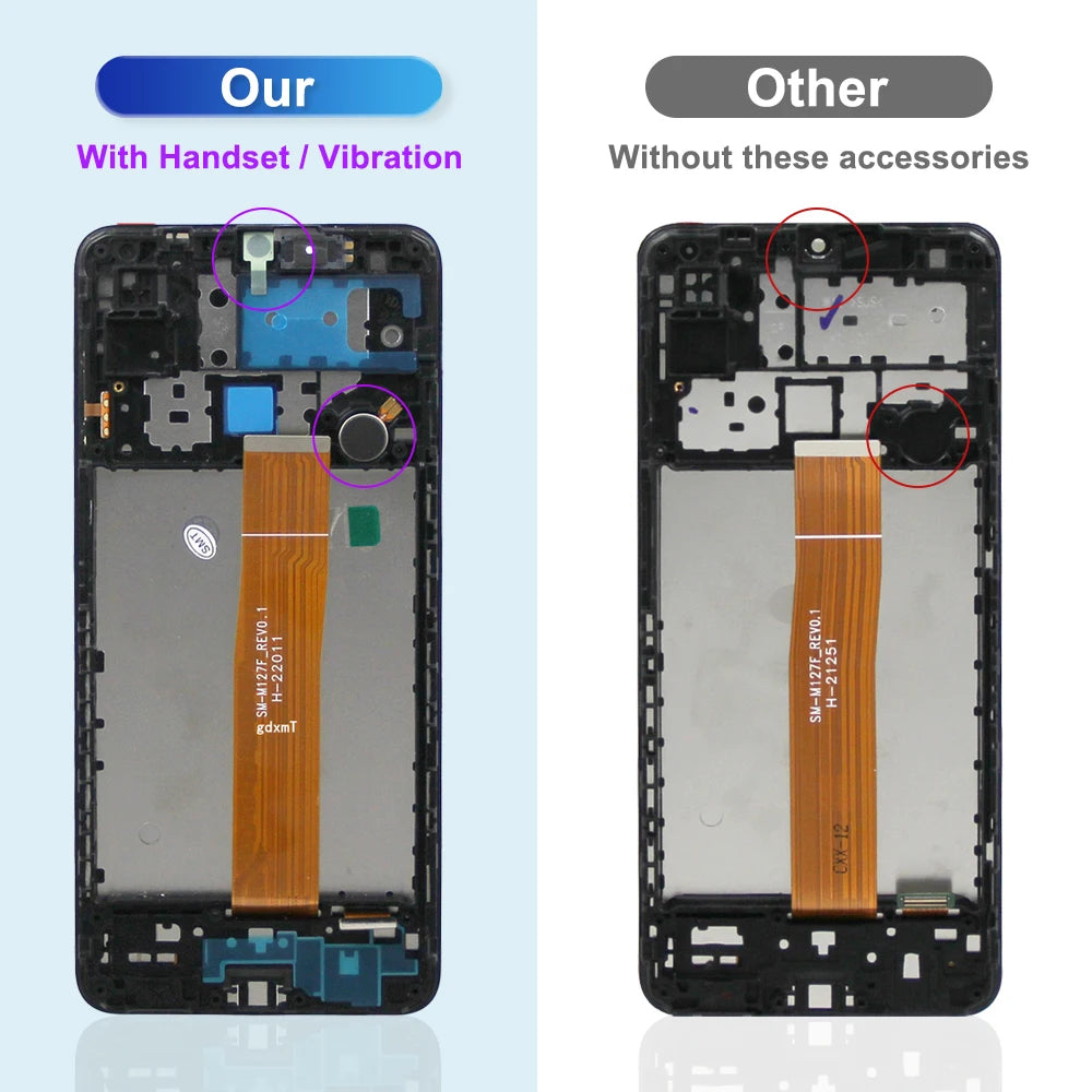 M12 Display Screen Replacement, for Samsung Galaxy M12 M127 M127F M127F/DSN Lcd Display Digital Touch Screen Assembly Parts Samsung phone repair parts