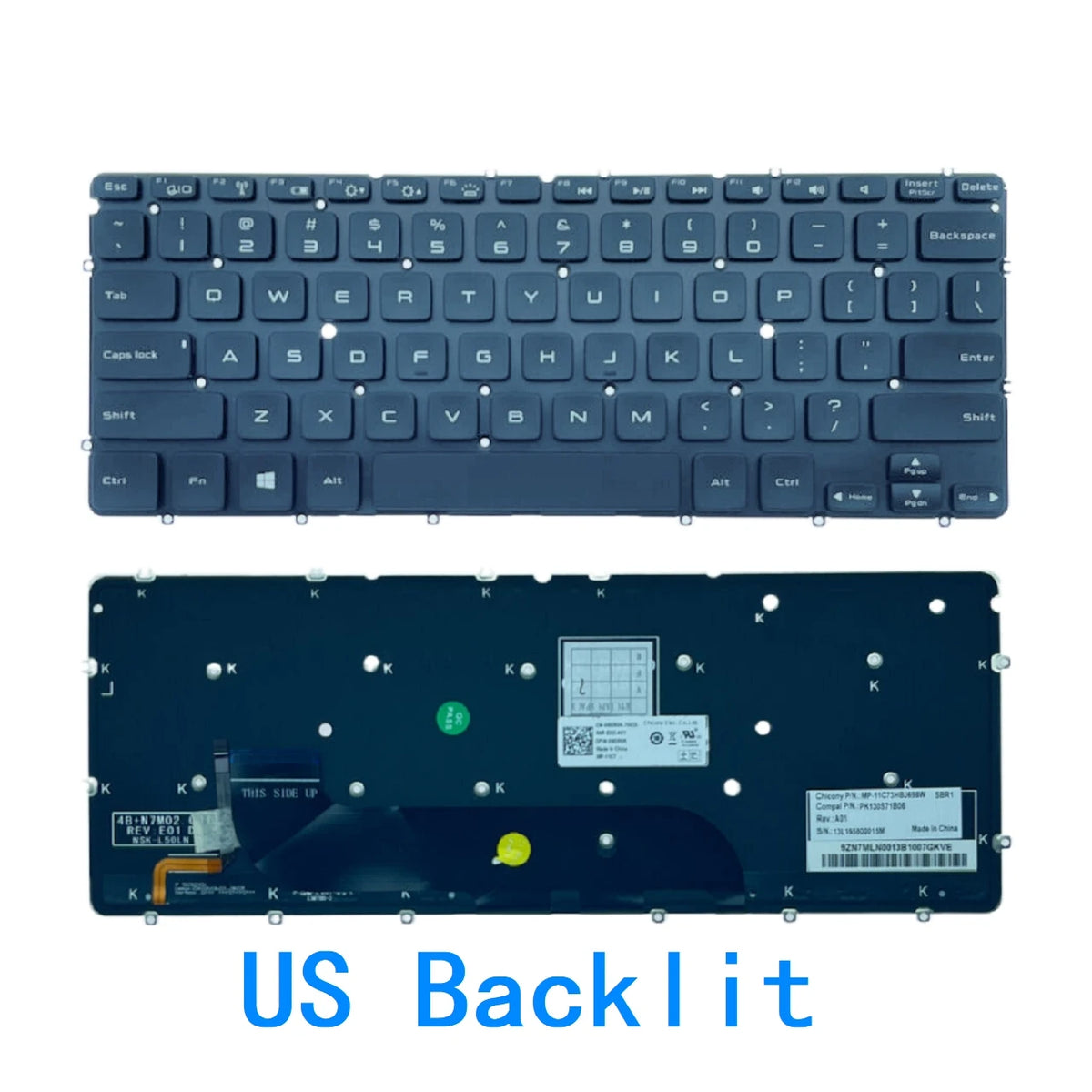 New US Latin Language  Backlit Keyboard For Dell XPS 12 13 L321X L322X P20S XPS13D 13R Replacement Keyboard 0P6DWF MP-11C7Dell laptop repair parts