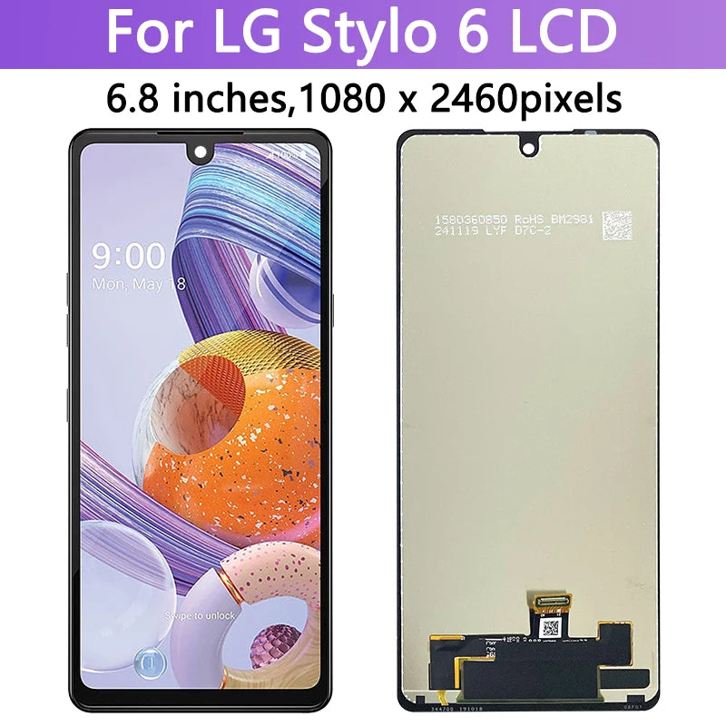 6.8" OEM Stylo6 Display Screen For LG Stylo 6 LM-Q730TM LMQ730TM LCD Display Touch Screen Digitizer Assembly Replacement LG phone repair parts