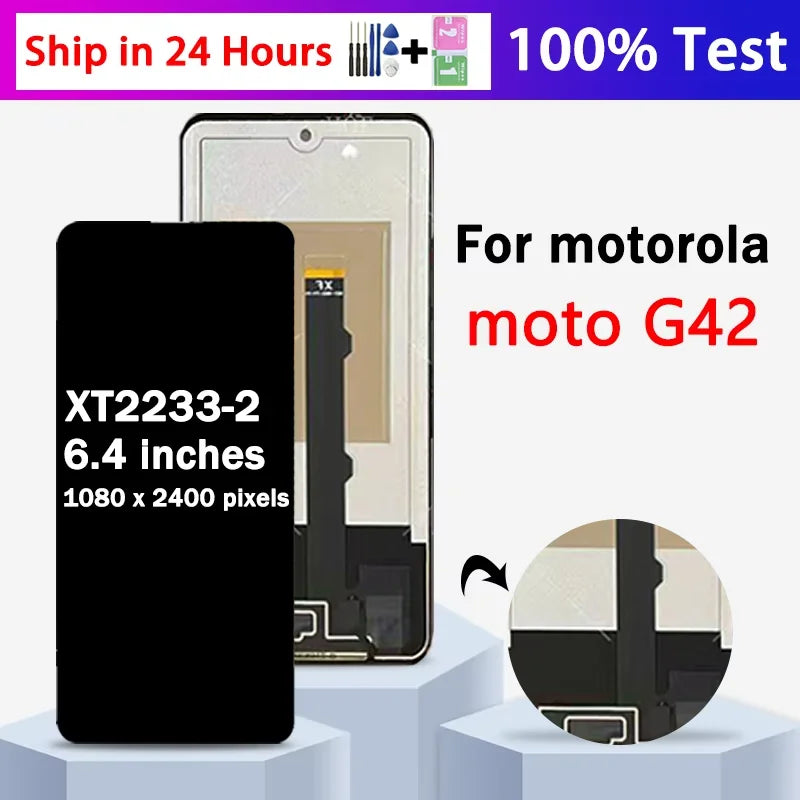 TFT Screen For Motorola Moto G42 LCD Display Touch Screen Digitizer Assembly For Moto G42 Display XT2233-2 Screen Motorola phone repair parts