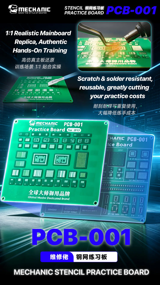 MECHANIC PCB-001Stencil Practice Board For PCB BGA Reballing Fly Wire Chip Capacitor Soldering Training Phone Repair Professional Repair Tools