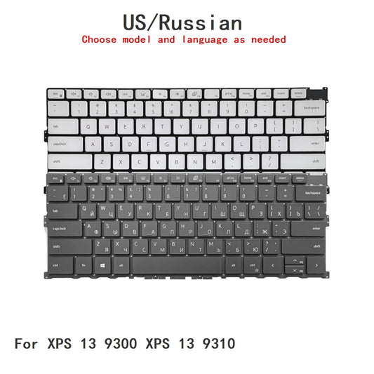 New US Russian Language  Backlit Keyboard For Dell XPS 13 9300 XPS 13 9310 0T0HDMDell laptop repair parts