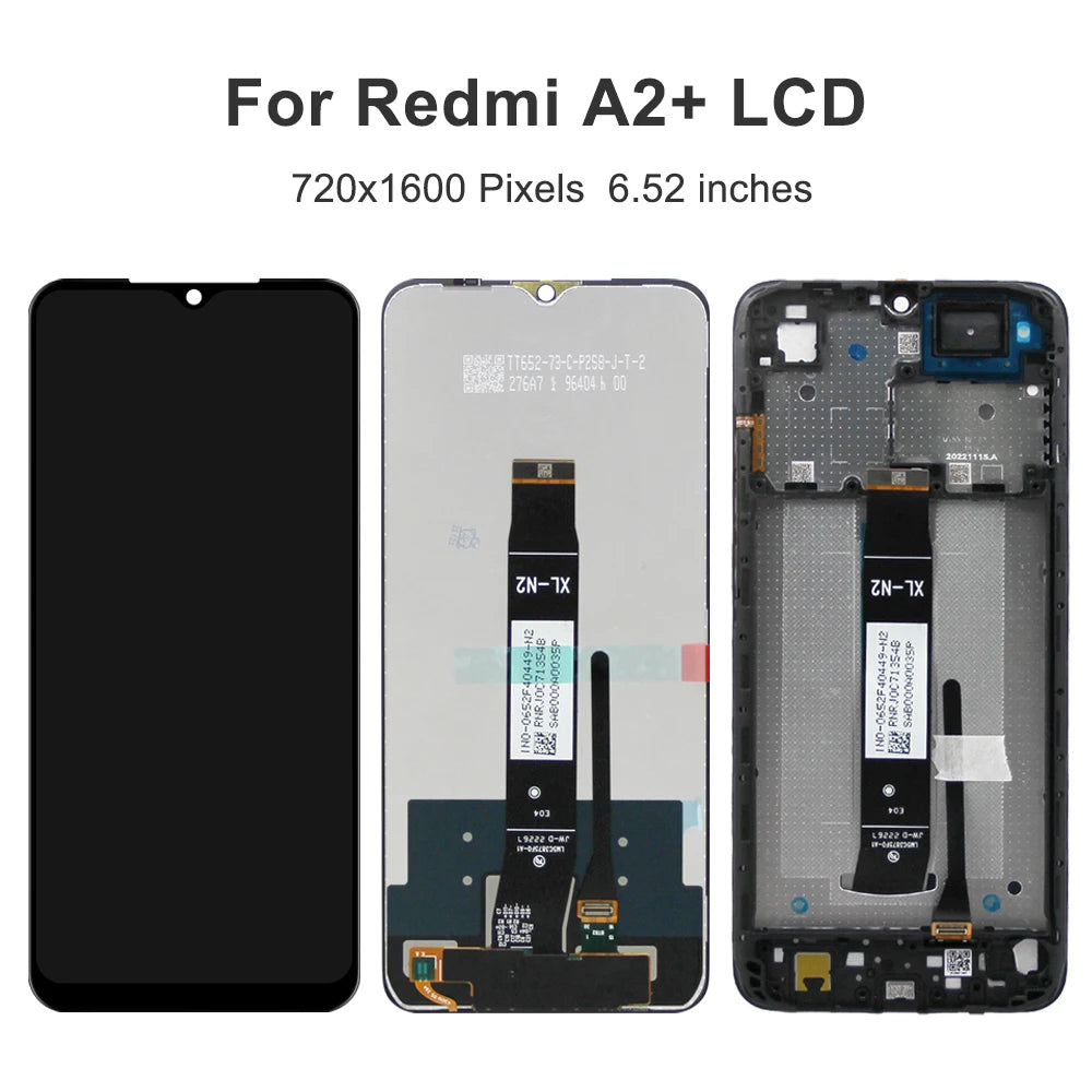 6.52" LCD Display For Xiaomi Redmi A2 A2+ A2 Plus Touch Screen Digitizer Assembly 23028RN4DG 23028RNCAG Replacement Parts Xiaomi phone repair parts