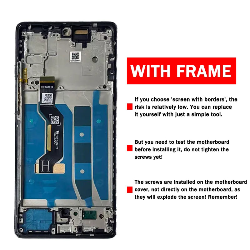 TFT G85 XT2427-3 Display Screen With Frame for Motorola Moto G85 LCD Dispaly Touch Screen Digitizer Assembly Replacement Motorola phone repair parts
