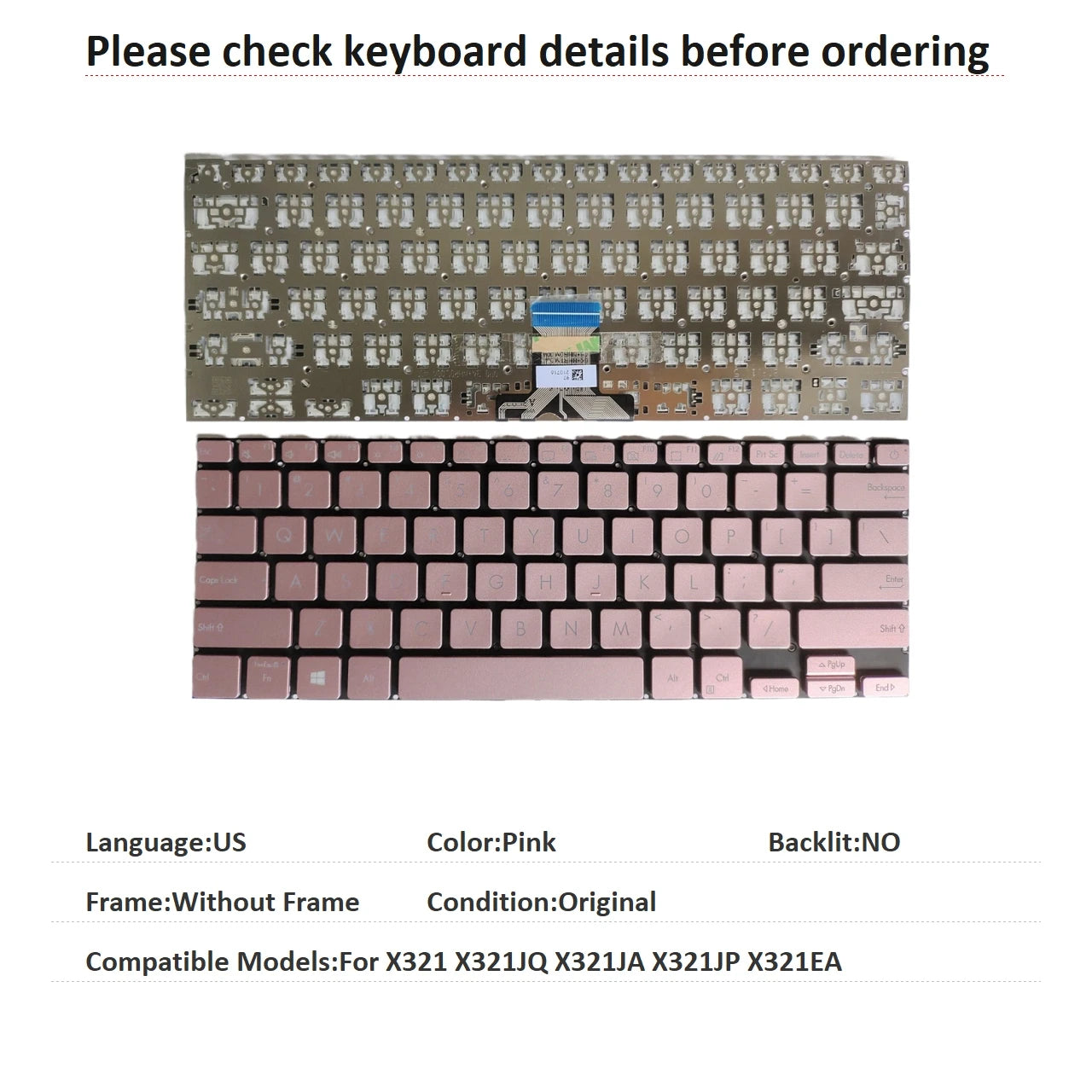 New US Language  Keyboard For ASUS X321 X321JQ X321JA X321JP X321EA Notebook PC Replacement Keyboard ASUS laptop repair parts