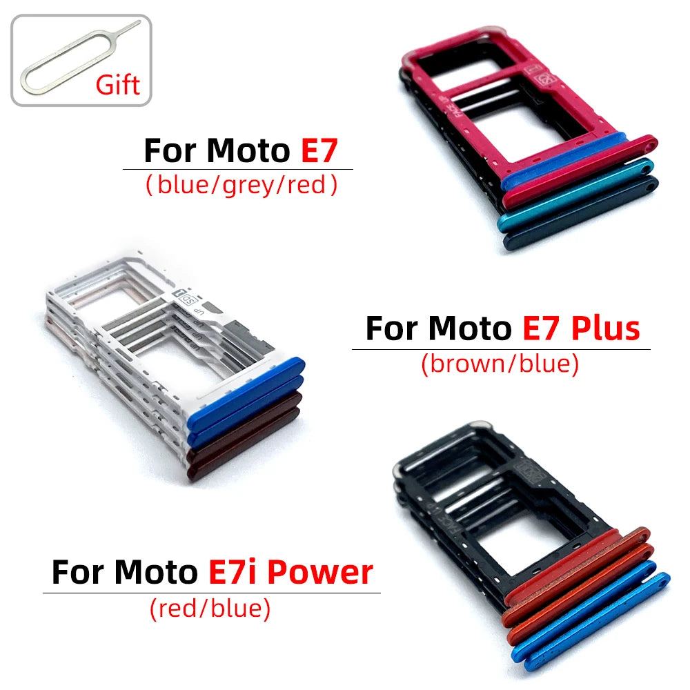 10Pcs/Lot, New For Motorola Moto E6 Play E6s E7 Plus E7i Power E20 E40 SIM Card Tray Slot Holder Adapter Accessories Motorola phone repair parts