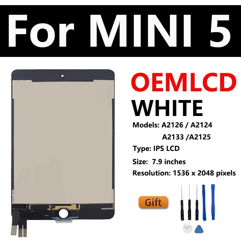 OEM LCD For APPLE iPad Mini 4 5 2015 2019 4th A1538 A1550 A2124 A2126 Display Touch Screen Digitizer Panel Assembly Replacement  iPad repair parts