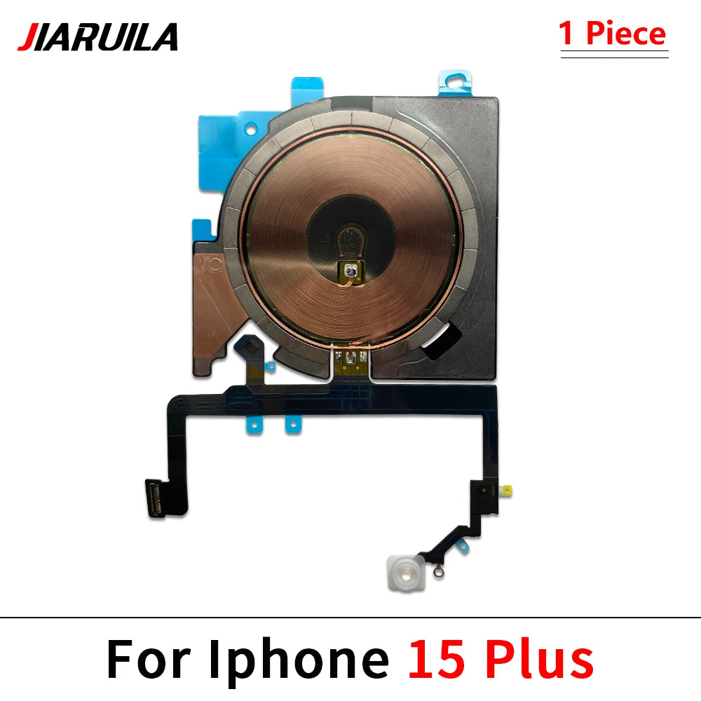 Wireless Charging Chip Coil For iPhone 16 15 14 13 12 11 Pro Max Plus Mini With Magnet Power Volume Button Flex Charger Panel iPhone phone repair parts