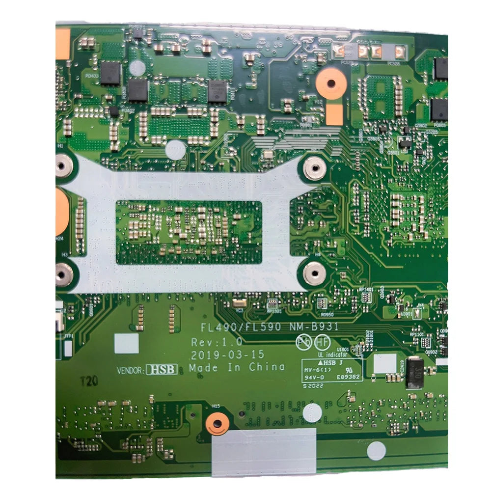 Laptop Motherboard For Lenovo ThinkPad L490 L590 AMD NM-B931 With CPU I5 8265U I7 8565U GPU R535 FRU:02DM280 02DM278 02DM279 Lenovo laptop repair parts