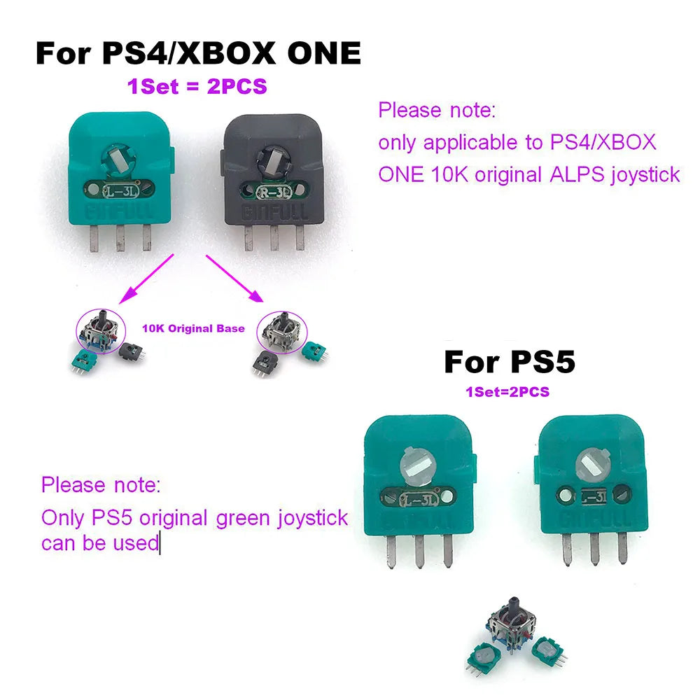 5Pairs Hall Analog Joystick Potentiometer Sensor Module Axis Resistor For PS5/PS4 XBOX ONE Controller  Hall Replacement Game console repair parts