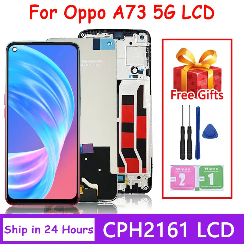 6.5" High Quality For Oppo A73 5G CPH2161 LCD Display Touch Screen For Oppo A73 5G LCD Assembly Replacement Display Digitizer  Oppo phone repair parts