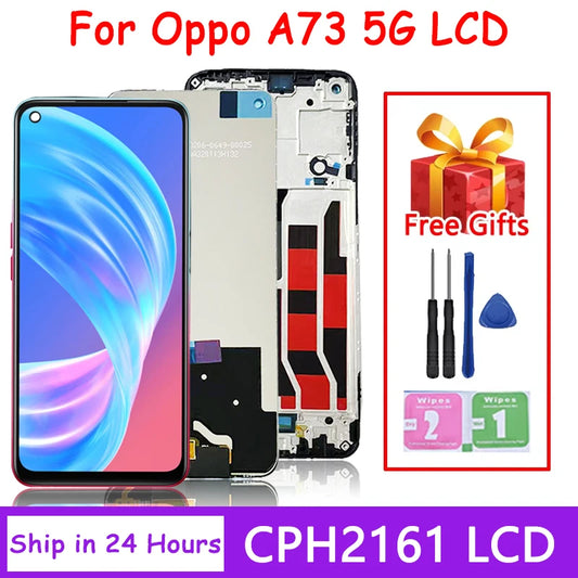 6.5" High Quality For Oppo A73 5G CPH2161 LCD Display Touch Screen For Oppo A73 5G LCD Assembly Replacement Display Digitizer  Oppo phone repair parts