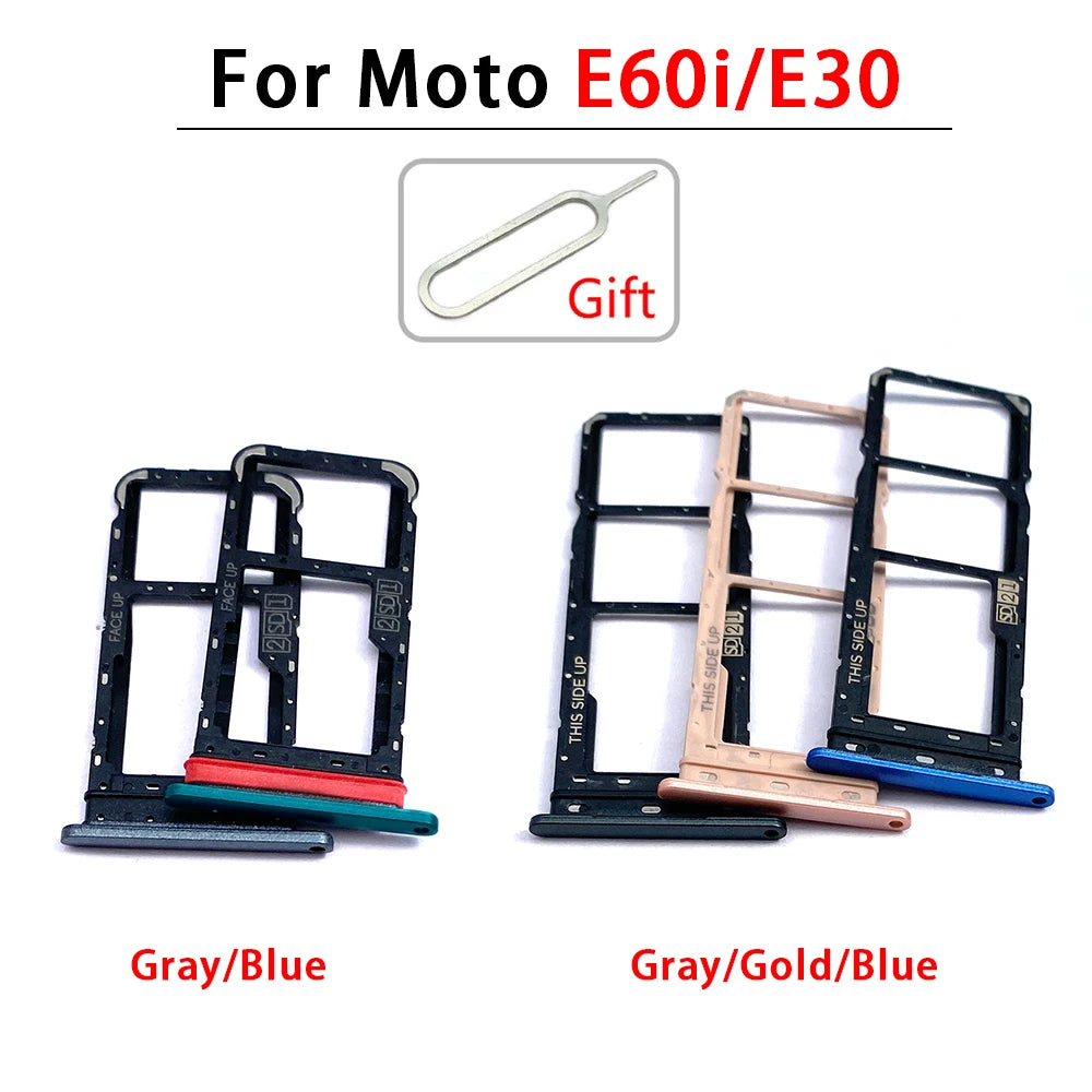 New For Motorola Moto E6i E20 E30 E40 E32 Edge 20 Pro SIM Card Slot SD Card Tray Holder Adapter Motorola phone repair parts
