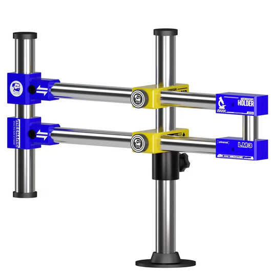MECHANIC LM3 360° Universal Double Arm Bracket 48.5cm Length 360° Rotation Adjustable Compatible Microscope Lens Table Holder Professional Repair Tools