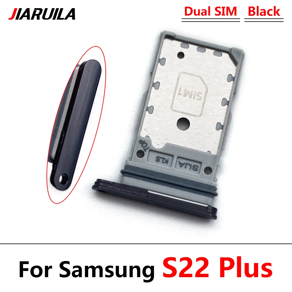 10Pcs/Lot, Micro Nano Dual SIM Card Holder Tray Slot Holder Adapter Socket For Samsung S22 / S22 Plus / S22 Ultra Samsung phone repair parts