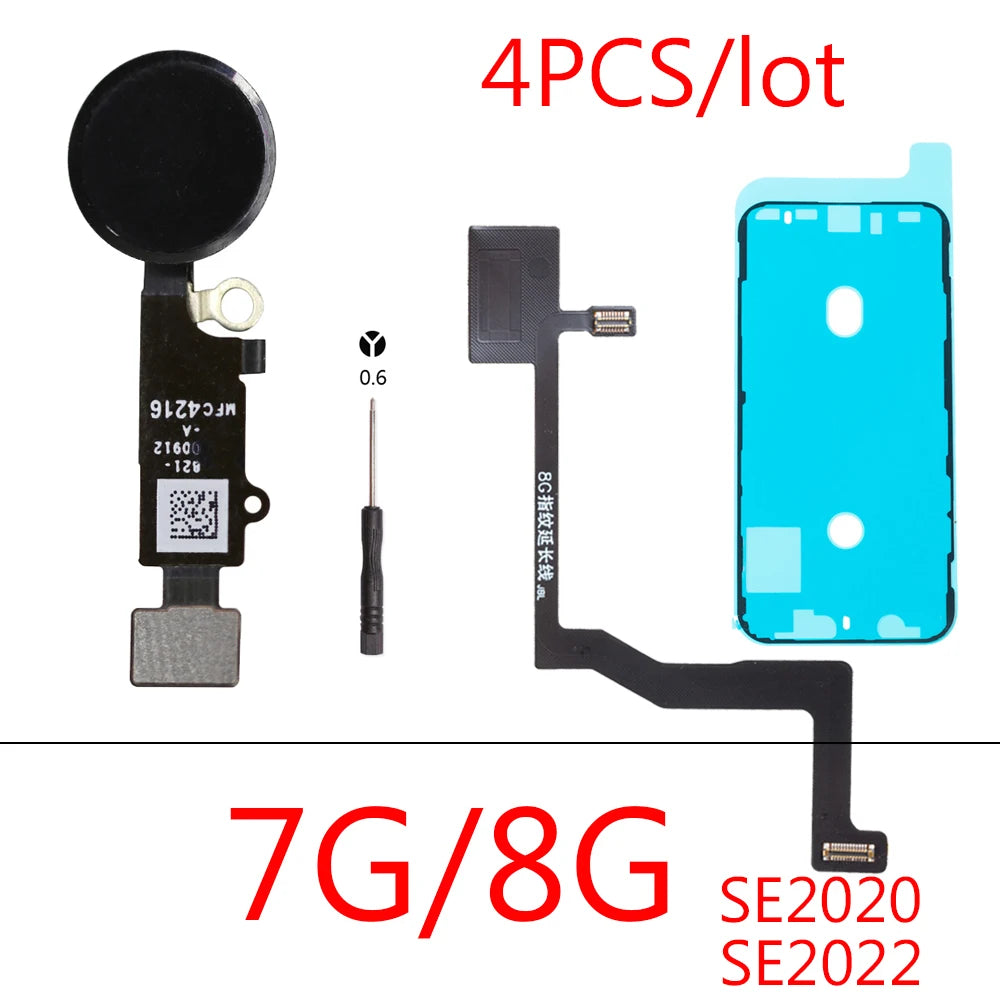 1set For iPhone 7 8 Plus Waterproof+ Universal Home Button + Home Touch ID Return Fingerprint Button Motherboard Connector Flex iPhone phone repair parts