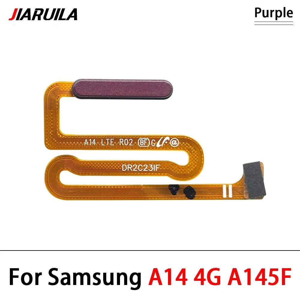 10Pcs, For Samsung A14 4G 5G A145F A145P A146B A146P Fingerprint Sensor Home Return Key Menu Button Flex Cable Samsung phone repair parts