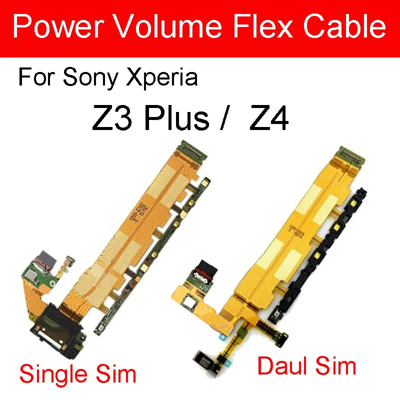 Power on off Flex Cable For Sony Xperia Z4 Z3+ Z3 Plus E6553 E6533 Volume USB charging port & camera switch button Flex Ribbon Sony phone repair parts