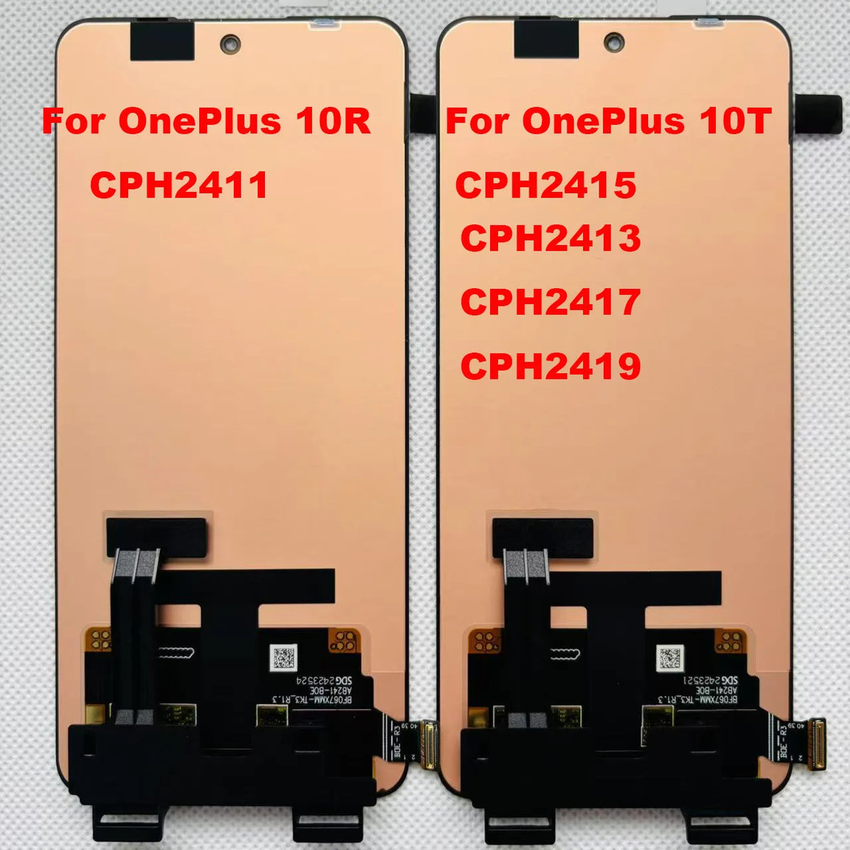 Original Amoled 6.7" For OnePlus 10R CPH2411 Oneplus 10T CPH2415 1+10T 1+10R LCD Screen Display+Touch Panel Digitizer Frame  OnePlus phone repair parts