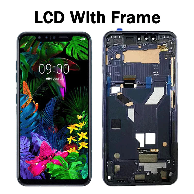 6.21“AMOLED For LG G8S ThinQ LMG810, LM-G810, LMG810EAW LCD Display Touch Screen Digitizer For LG G8s Display Frame LG phone repair parts