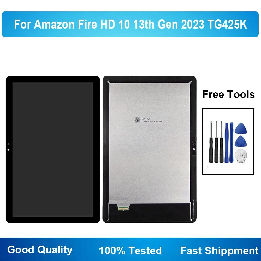 For Amazon Kindle Fire HD10 HD 10 13th Generation 2023 TG425K LCD Display Touch Screen Digitizer Glass Assembly Tools Tablet repair parts