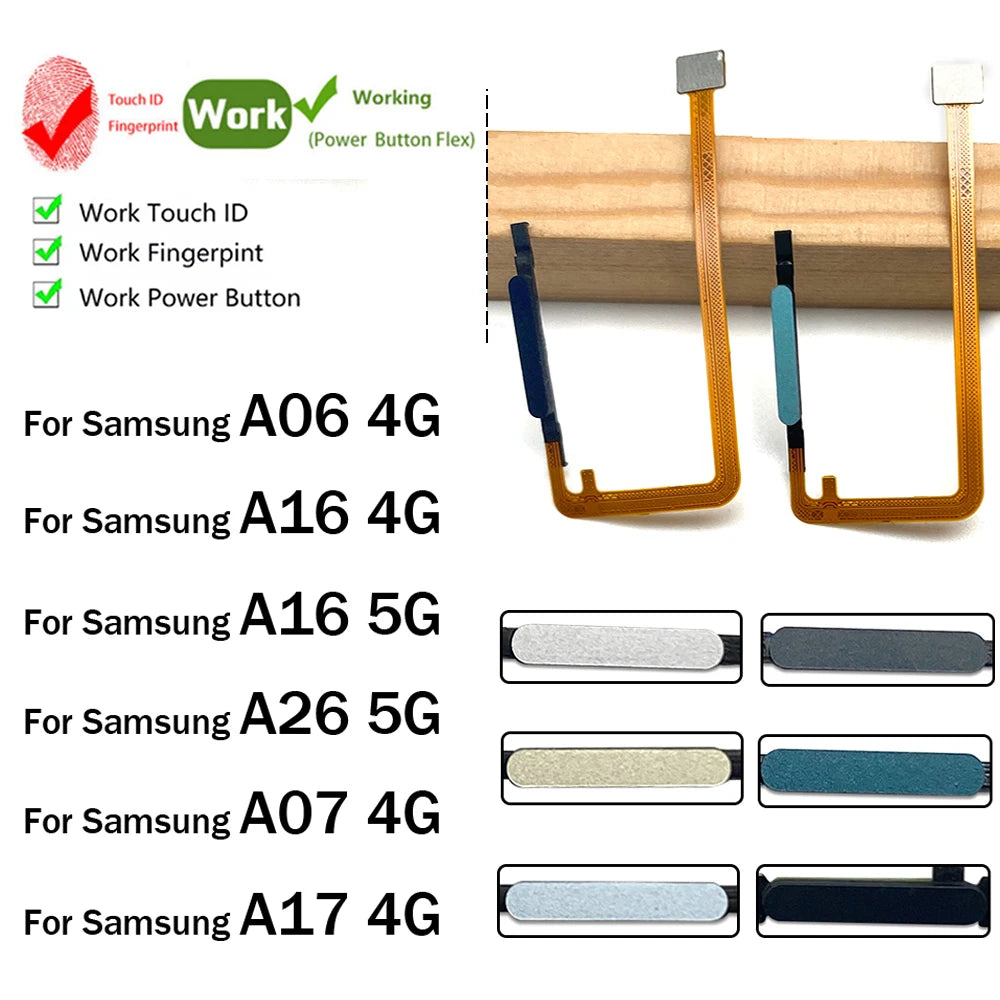 Home Button FingerPrint Touch ID Sensor Flex Cable Ribbon For Samsung A06 A16 A26 A07 A17 4G 5G Replacement Parts Samsung phone repair parts