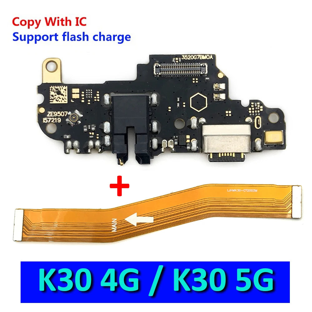 New For Xiaomi Redmi K30 4G 5G USB Charger Charging Dock Port Connector Flex Cable With Main Mainboard Flex Cable Xiaomi  Xiao mi phone repair parts