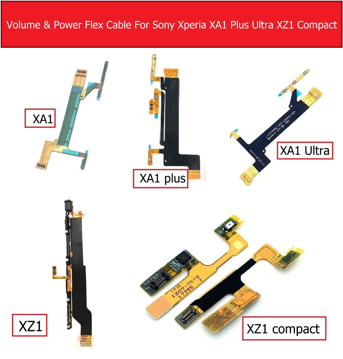 Power & Volume Flex Cable For Sony Xperia XA1/XA1 Plus/XA1 Ultra/XZ1/XZ1 Compact Main Side key Switch Button Flex Ribbon Repair Sony phone repair parts