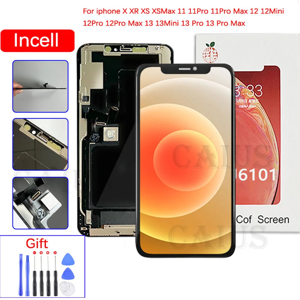 AAA+++RJ Incell Screen for IPhone XR XS Max 11 Pro 12 13 14 Display Replacement Assembly Digitizer Touch Pantalla Perfect Repair Professional Repair Tools