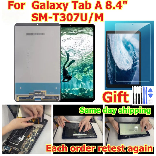 100% tested Tab touch lcd display screen panel for Samsung Galaxy Tab A 8.4 SM-T307U/M digitizer glass assembly Samsung tablet repair parts