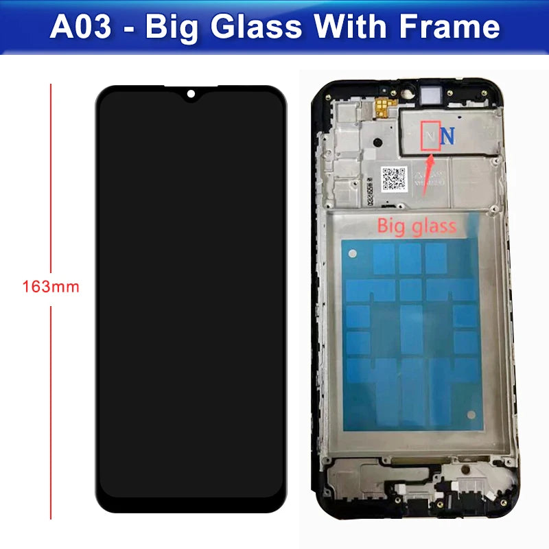 6.5'' A03 Screen With Frame Replacement, for Samsung Galaxy A03 A035 A035F A035F/DS Lcd Display Touch Screen Digitizer Assembly Samsung phone repair parts
