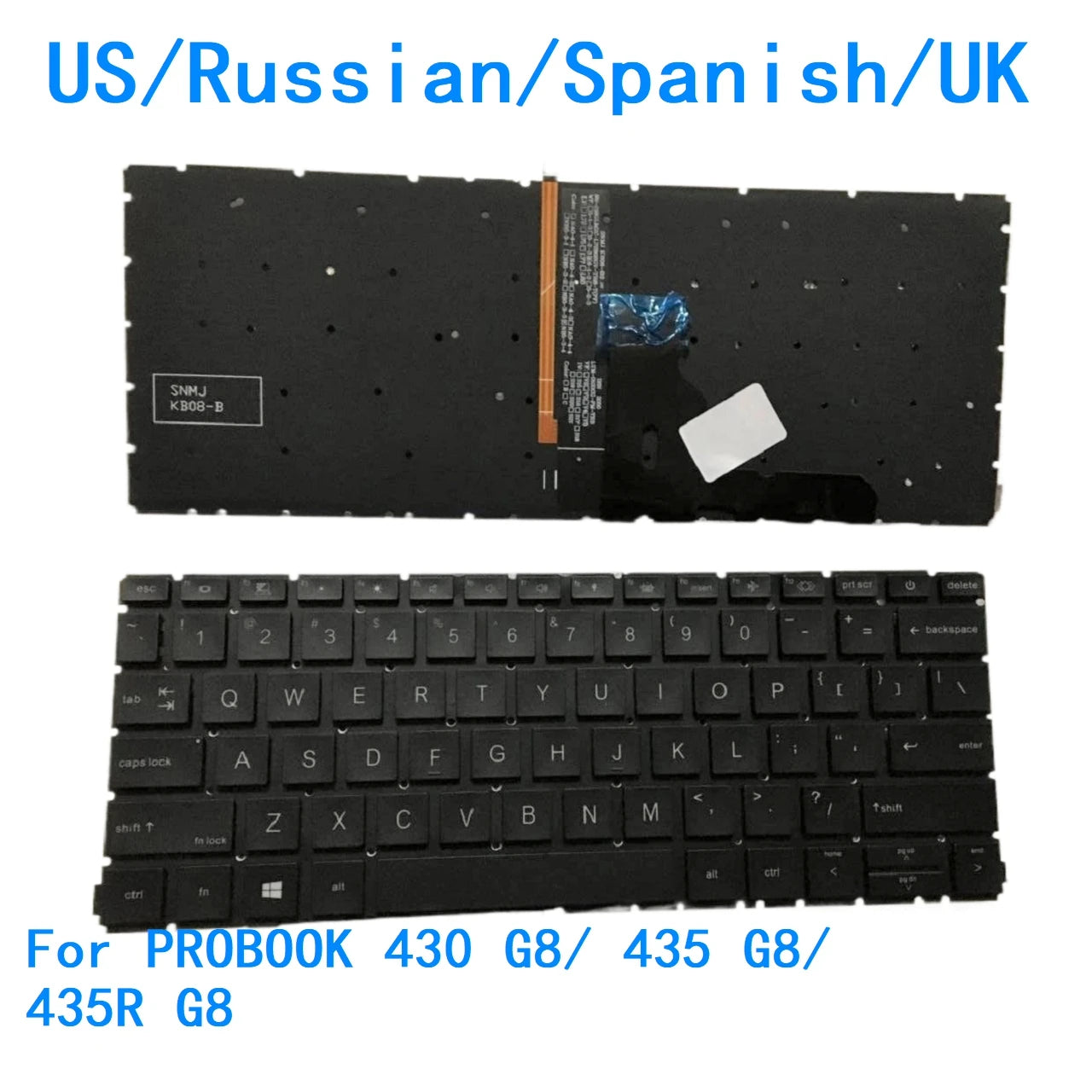 New US Russian Spanish UK Language  Backlit Keyboard For HP PROBOOK 430 G8/ 435 G8/ 435R G8 Notebook PC Replacement Keyboard  HP laptop repair parts