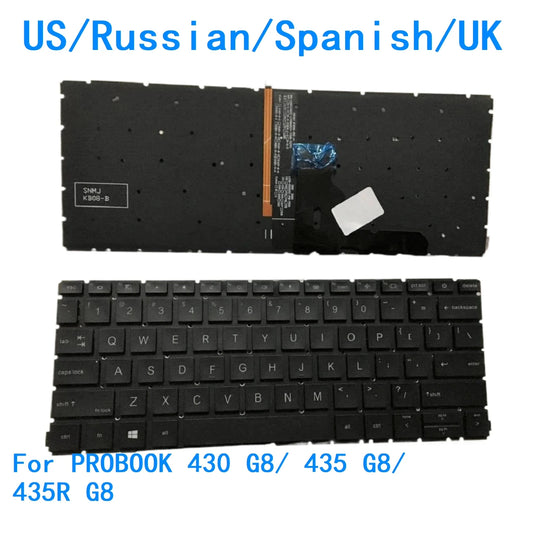 New US Russian Spanish UK Language  Backlit Keyboard For HP PROBOOK 430 G8/ 435 G8/ 435R G8 Notebook PC Replacement Keyboard  HP laptop repair parts