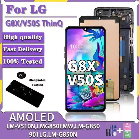 LM-V510N LMG850EMW Premium LCD For LG G8X ThinQ LCD Display Touch Screen Digitizer For LG V50S ThinQ 5G LCD With Frame LG phone repair parts