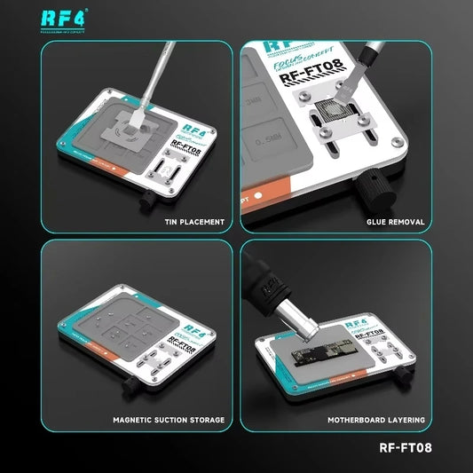 RF4 RF-FT08 Multi-functional Repair Working Mat Magnetic Soldering Workstation 0.3-0.8mm Chip Holder BGA Reballing Repair Tool Professional Repair Tools
