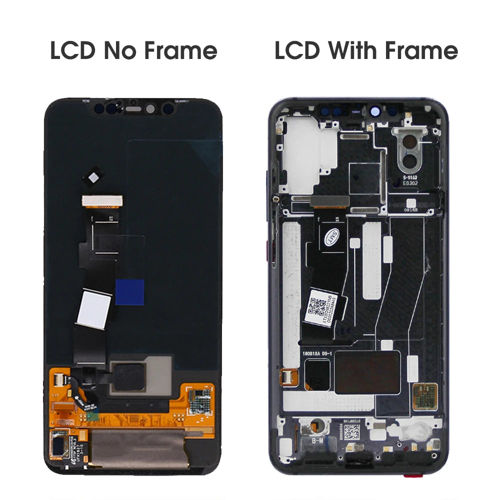 Super Amoled Mi 8 Pro Display Screen, for Xiaomi Mi 8 Pro M1807E8A Lcd Display Digital Touch Screen with Frame Replacement Xiaomi phone repair parts