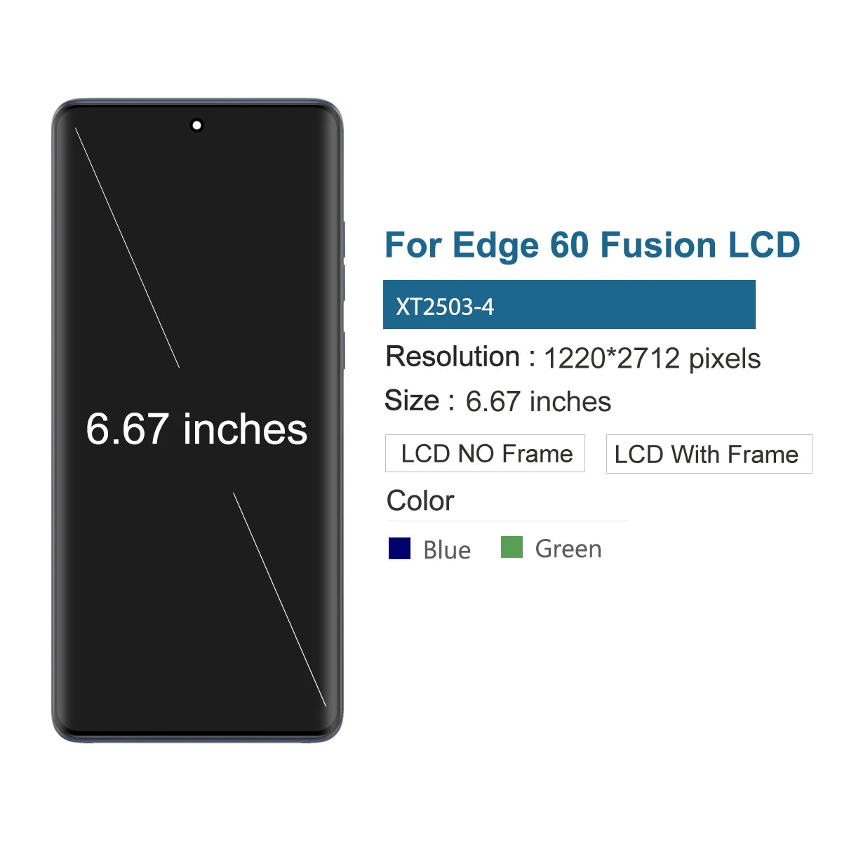 Edge60 Fusion XT2503-4 Display Screen With Fingerprint For Motorola Edge 60 Fusion LCD Display Touch Screen Digitizer Assembly Motorola phone repair parts